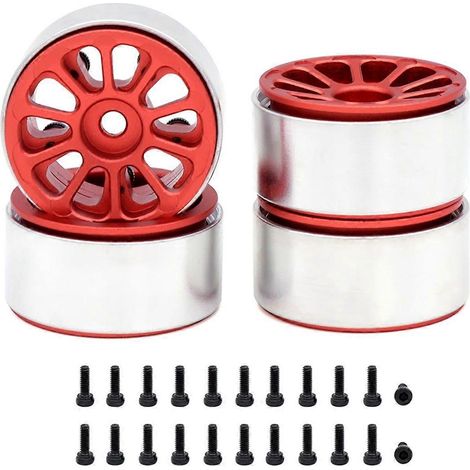 Metallfelgen für 1/24 1/18 RC Crawler-Cars, 10-Speichen, Rot