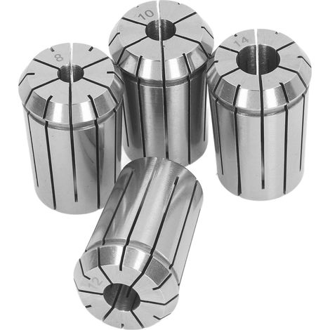 Jeu de pinces de coupe OZ25 robuste pour fraiseuses CNC haute précision, avec mandrins flexibles φ8, φ10, φ12, φ14 et clé. (1/5)