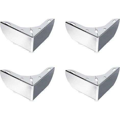 Ensemble de 4 pieds de meuble réglables, 2 pouces, argent métallisé, convenant aux tables basses, meubles TV, poufs, canapés et pieds de meuble. (1/5)