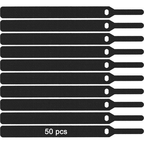 Lot de 50 Attaches Câbles, 12145MM Serres-Câble,Ties Straps Réutilisables Réglable (noir) (1/4)