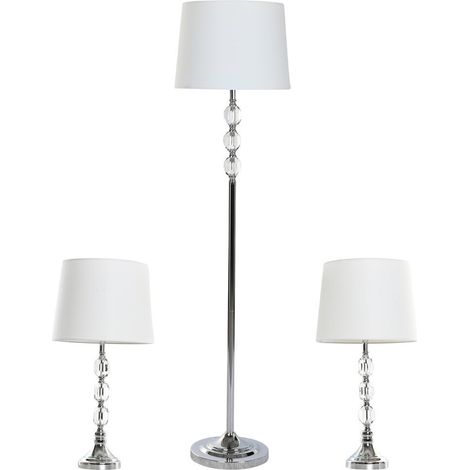 Lampara Pie Set 3 Cristal 35X35X150 Con 2 De Sobre (1/5)