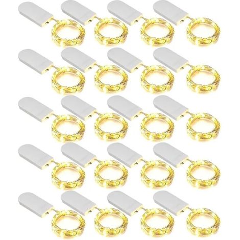Guirlande Lumineuse Interieur 20 Pack 2M 20 LED Guirlande LED a Pile Jaune Chaud Guirlande Lumineuse Chambre Decoration pour Fete Ma (1/5)