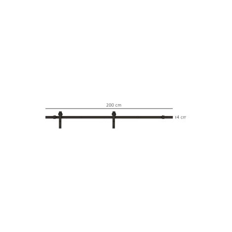 Kit de rail noir pour porte coulissante en métal, 2 m, avec charge maximale de 100 kg, pour chambre, dressing et atelier (1/5)