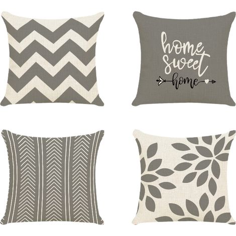 Garten 45 x 45 cm, 4er-Set, dekorativer Kissenbezug, Sofa-Kissenbezug, Dekoration, Sofa, Outdoor, Leinen-Kissenbezüge, Kissenbezug, Dekoration für Schlafzimmer, Sofa, Stuhl