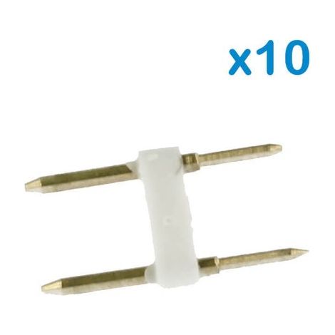 10 PZ Spina 2 Pin Passo 9mm per Connessione Striscia Led Mono 220V con Alimentatore
