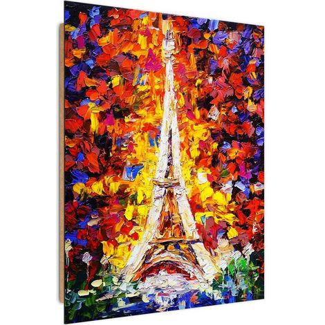 Quadro deco panel, Torre Eiffel dipinta - 80x120 (1/5)
