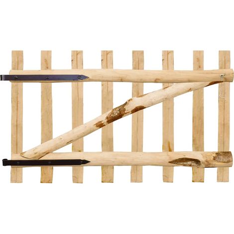 vidaXL Puerta para valla madera de avellano 100x60 cm (1/2)