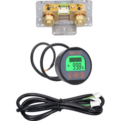 Testeur de batterie 12V 24V 48V 120V, indicateur de tension étanche avec protection anti-inversion, ampèremètre 500A pour camping-car, bateau, panneau solaire (1/5)