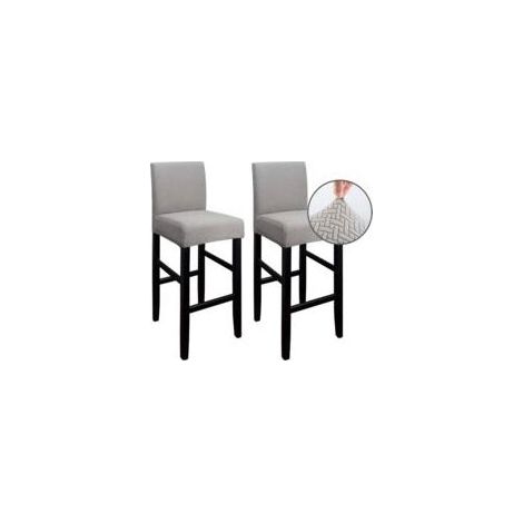 – Lot de 2 housses de tabouret de bar extensibles – Polyester et polaire – Lavables en machine – Dimensions 35-48 cm – Couleur taupe (1/4)
