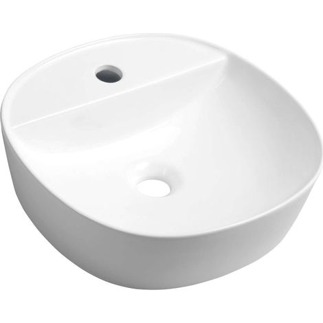 Sapho Waschtische und Waschbecken - Waschtisch Lugano, Durchmesser 41 cm, ohne Hahnloch und Überlauf, weiß AR491