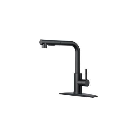 Robinet de cuisine noir avec douchette extensible, robinet classique monocommande en acier inoxydable pour évier de bar. (1/5)