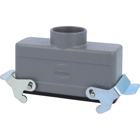 HARTING Han 24B Embase prolongatrice bas, 1xPG29 sortie de câble droite, avec 2 étriers transversaux Presse-étoupe PG29 Plage de serrage 16,0 mm - 25,0 mm - 1 Stück (1/2)