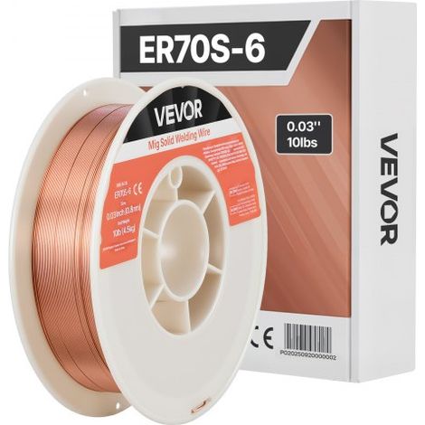 Alambre de Soldadura MIG Sólido, ER70S-6, 0,8 mm, 4,5 kg, Acero Dulce, con Bajas Salpicaduras y Alto Contenido de Desoxidantes para Soldadura con Protección de Gas en Todas las Posiciones (1/5)
