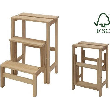 Haushaltsliniehocker 3 Rampenlichtstufen in massivem Holz H57 cm Duplo Alberiamo (1/4)