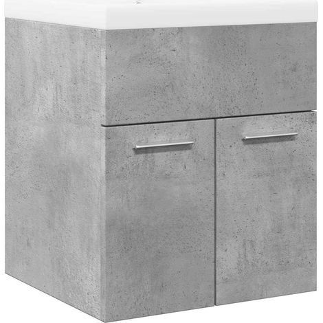 Maison Exclusive - 2-tlg. Badmöbel-Set Betongrau Holzwerkstoff
