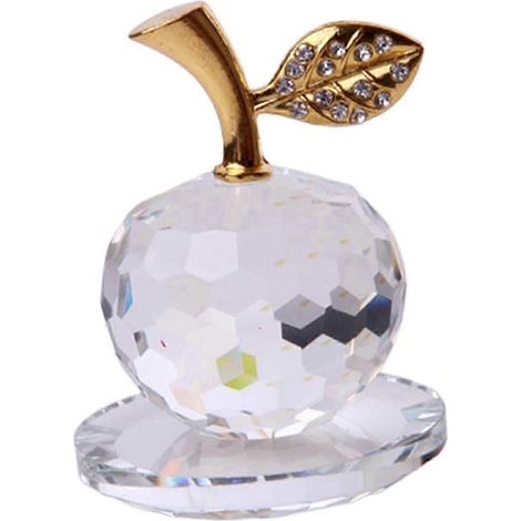 Figurine de pomme en cristal, presse-papier, ornement de décoration intérieure, objet de collection, cadeau rouge-5cm White (1/5)