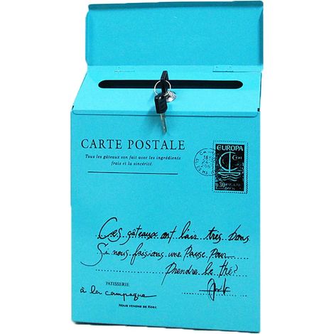 Boîte Aux Lettres Murale - En Fer - Verrouillable - Style Rétro Vintage - Pour Courrier Et Journaux - 30 x 23 x 6 cm