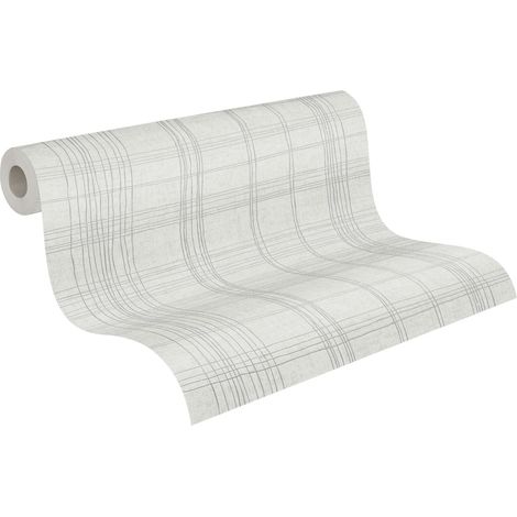 Papier peint style écossais Ecru 10mx 0.53 m (1/5)