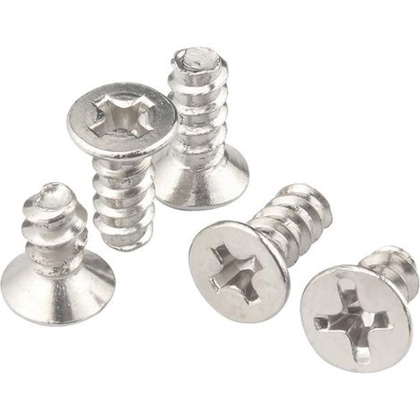 100 vis à tôle tête fraisée Phillips M1/M1.2/M1.4, longueur 3-6 mm, en acier inoxydable 304 (5 x