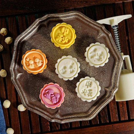 Moule à gâteau de lune, presse manuelle, emporte-pièces en forme de lapin, outils de décoration de pâtisserie (1/4)