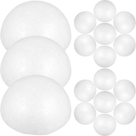 30 demi-sphères d'accessoires pour compositions florales d'enfants, matériel de bricolage, décorations de Noël, accessoires de peinture, fournitures cadeaux (blanc) (1/5)