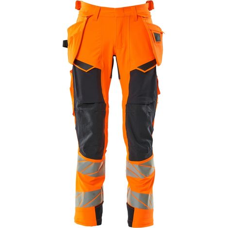 Mascot Warn-Stretchhose mit Hängetaschen 19031-711 Gr. 29 hi-vis orange/schwarzblau (1/4)