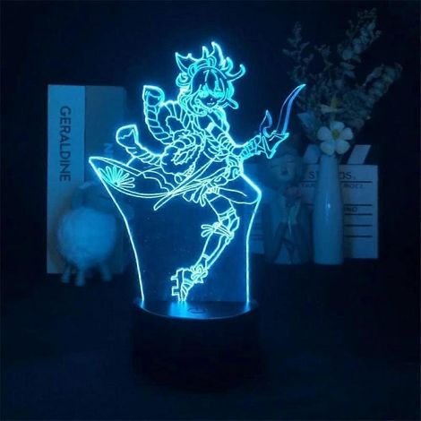 Lampe de nuit LED 3D inspirée du jeu Genshin Impact Naganohara Yoimiya, idéale pour la décoration intérieure, les cadeaux de Noël et les enfants (16 couleurs). (1/5)
