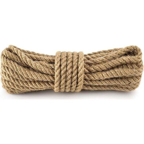 Handgefertigtes Hanfseil, dickes und dünnes Juteseil, Hanfseil zum Selbermachen, dekoratives Seil, Seil für Katzenklettergerüste – 14 mm Durchmesser, 50 Meter