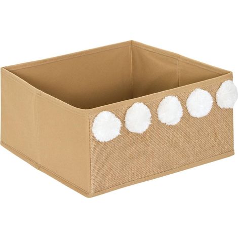 Faltbare Aufbewahrungsbox aus Jute „Yuki“, 29 x 29 cm, beige, mit Quastendetail - Atmosphera créateur d'intérieur (1/2)