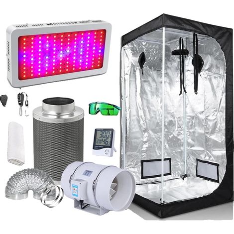 Armario de cultivo, sistema hidropónico, ventiladores de conducto, kits de armario de cultivo A, kit 60x60x140cm (1/2)