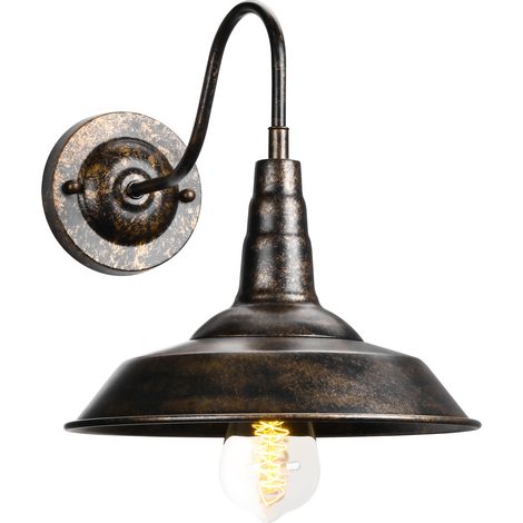 Wandlampe Innen Industrielle Wandleuchte aus Eisen für Schlafzimmer, Treppe, Bar,Wohnzimmer E27 Ohne Glühbirne - Rostfarben