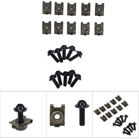 Kit de vis de carénage de moto 516 mm, vis à tête cylindrique, écrou à clip de fixation rapide (1/5)