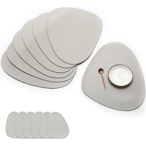 Lot de 6 sets de table antidérapants, lavables et résistants à la chaleur en PVC