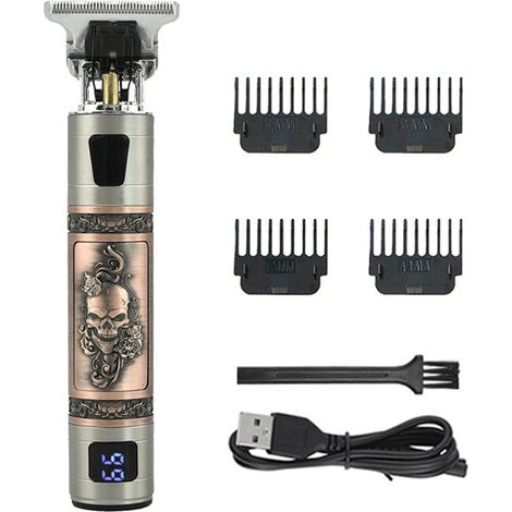 Tondeuse À Cheveux - Tondeuse À Barbe Sans Fil - Batterie Rechargeable Avec Affichage LED - Pour Homme - 4 Peignes Réglables - 1 Pièce (1/5)