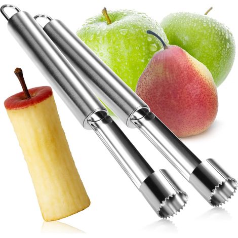 2x Vide-pomme, Acier inoxydable, Pointes dentelées, Pour fruits et légumes, Cuisine quotidienne (1/5)