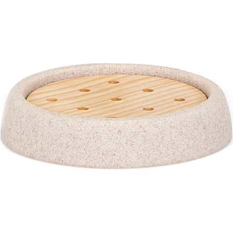 Porte-Savon En Grès Et Frêne Ø10.5x2cm Andrea House (1/2)