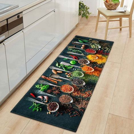 Tapis de cuisine antidérapant lavable 60 x 180 cm – Confort optimal pour vaisselle & épices, sols carrelés ou salle de bain (1/4)