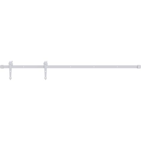 Sliding Door Hardware Kit 200 cm Steel White vidaXL