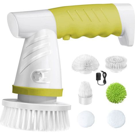 1 ensemble de laveuse rotative électrique portable en plastique vert, compatible avec les normes américaines AC100-240V, avec chargeur rechargeable.