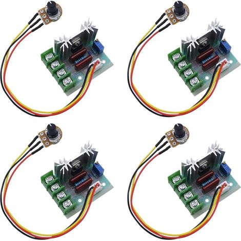 POFET Lot de 4 contrôleurs de Vitesse de Moteur AC 2000 W avec variateur de Module Filaire, régulateur de Tension réglable 110-220 V 25 A pour Vitesse du Moteur et Gradation de la lumière (1/5)