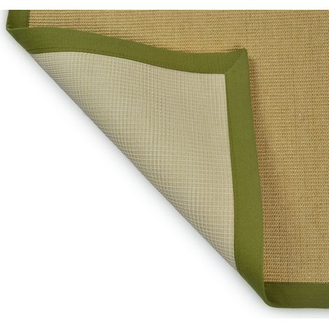 Sisal-Teppich Amazonas Natur Bordüre: Taupe / Pistazie 200 x 200 cm