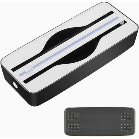 1 dévidoir de film en plastique - Distributeur de film d'aluminium - 2 en 1 - Réutilisable - Noir - Pour film en aluminium (1/5)