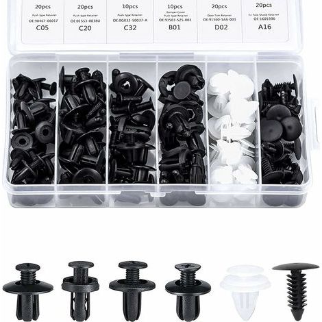 Clips Garniture Intérieure Rivet Clips Plastique Rivet Plastique Fixation Protection Clip Panneau Porte Boucle Boîte 100 Pièces 6 Types Boucle Fixation Automobile Différente Boucle Voiture Générale (1/5)