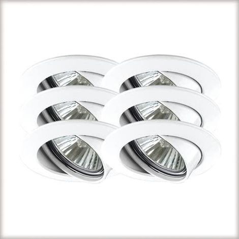 PAULMANN - 6 PEZZI - FARETTI DA INCASSOORIENTABILI PREMIUM LINE - 50W 230V GU10 Ø83MM - IN ALLUMINIO ZINCATO OPACO