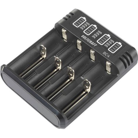 VOLTCRAFT BC4 Caricabatterie universale LiIon, NiMH Stilo (AA), Ministilo (AAA), 1/2 Torcia (C), Sub-C, 10440, 16340, C
