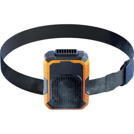 Ventilateur silencieux de taille réduite, 3 vitesses de ventilation, appareil de refroidissement compact avec lampe torche LED pour activités de plein air, orange (1/5)