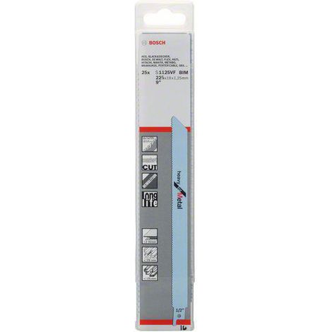 Bosch PRO Metal Demolition S1125VF Säbelsägeblatt, 1,25 x 19 x 225 mm, 25 Stück