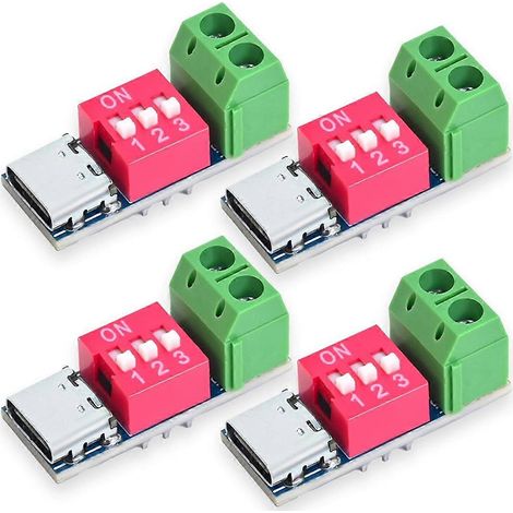 Ecleanfy - 4 modules de déclenchement PD USB-C, leurres PD/QC, charge rapide USB Type-C vers 12 V, chargeur haute vitesse. (1/5)
