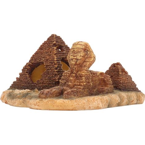 Décor pyramide d'aquarium réaliste en résine sûre, grotte cachée pour ornement (1/5)
