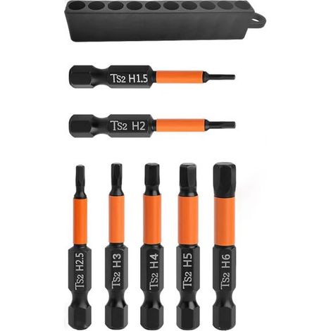 Set 7 punte esagonali per Trapano Avvitatore H1.5 H2 H2.5 H3 H4 H5 H6 da 1/4''